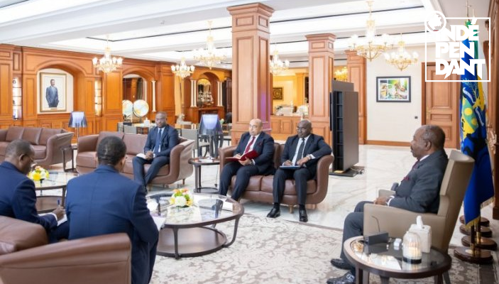 Le directeur général de Colas et le ministre de l’Habitat reçus en audience par Ali Bongo