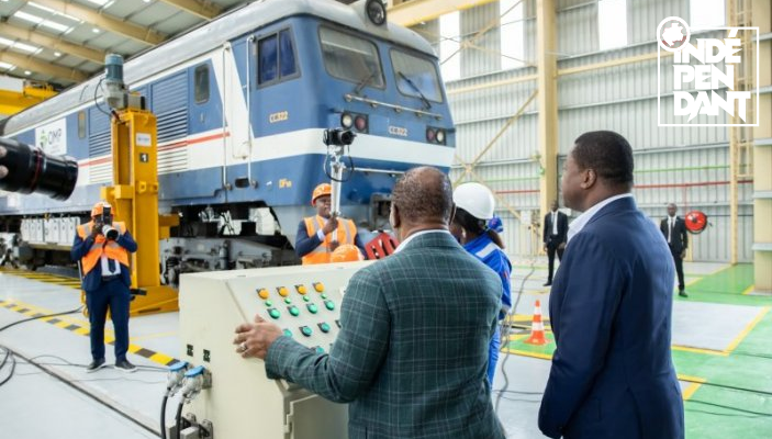 Ali Bongo inaugure 4 ateliers de maintenance du matériel ferroviaire d’Owendo Mineral Port